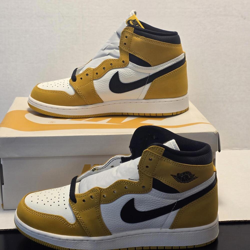 Nike air Jordan Retro 1 High OG GS Yellow Ochre FD1437-701 Size 7Y NIB